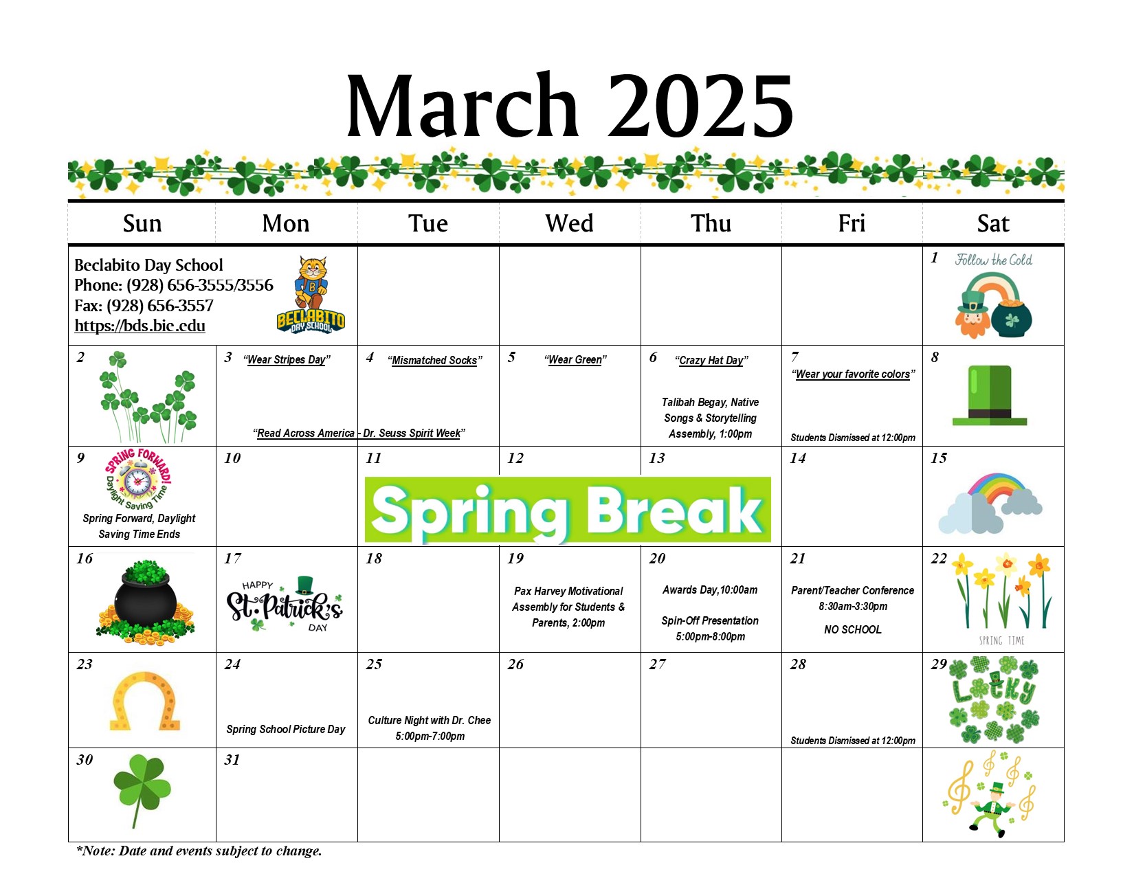 March 2025 Monthly Calendar