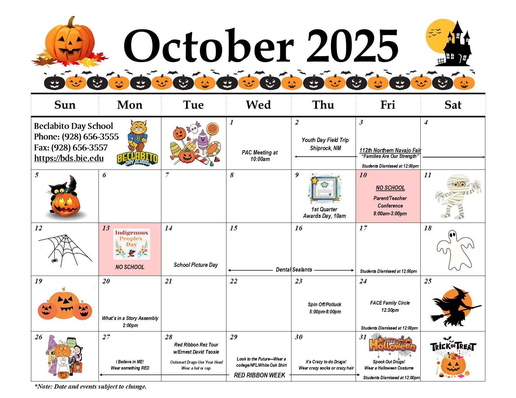 October 2025 Calendar