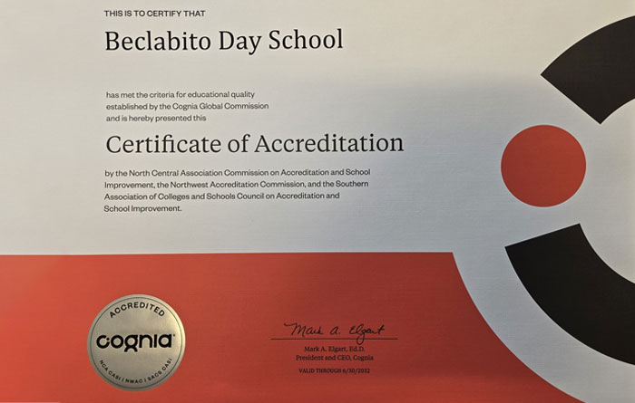 Beclabito Day School’s Cognia Certificate of Accreditation recognizing its commitment to educational quality and continuous improvement.