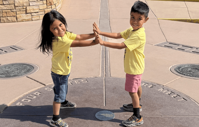 Students from Four Corners Monument visited the landmark where four states meet