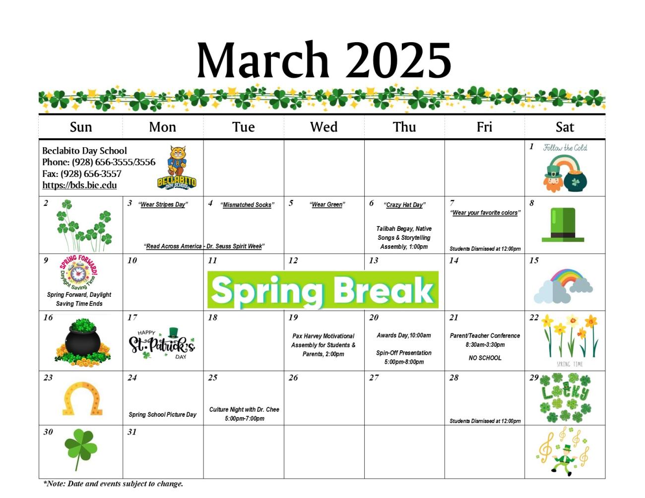 March 2025 Monthly Calendar