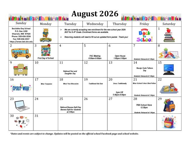 August 2026 Calendar