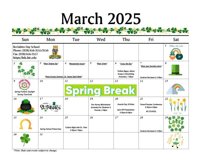 March 2025 Monthly Calendar