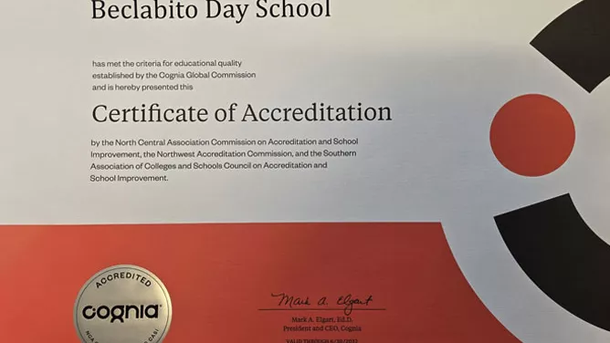 Beclabito Day School’s Cognia Certificate of Accreditation recognizing its commitment to educational quality and continuous improvement.