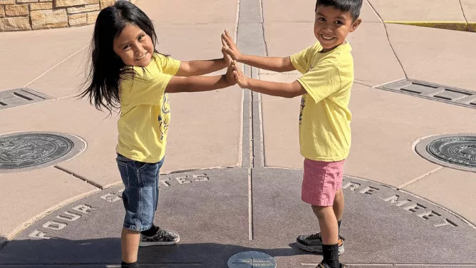 Students from Four Corners Monument visited the landmark where four states meet